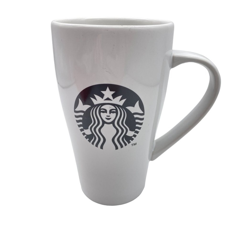 Starbucks 2014 coffee mug white black mermaid 18fl oz tea cup